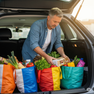Delivering organizing groceries